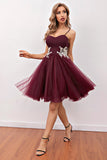 Burgundy Short Prom Graduation Dress