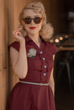 50s Burgundy Dress