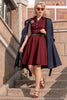Load image into Gallery viewer, 50s Burgundy Dress