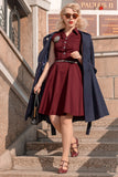 50s Burgundy Dress