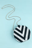 Black and White Striped Acrylic Handbag