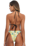 Split Swimsuit Printed Triangle Bikini