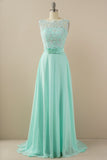 Applique Long Prom Dress