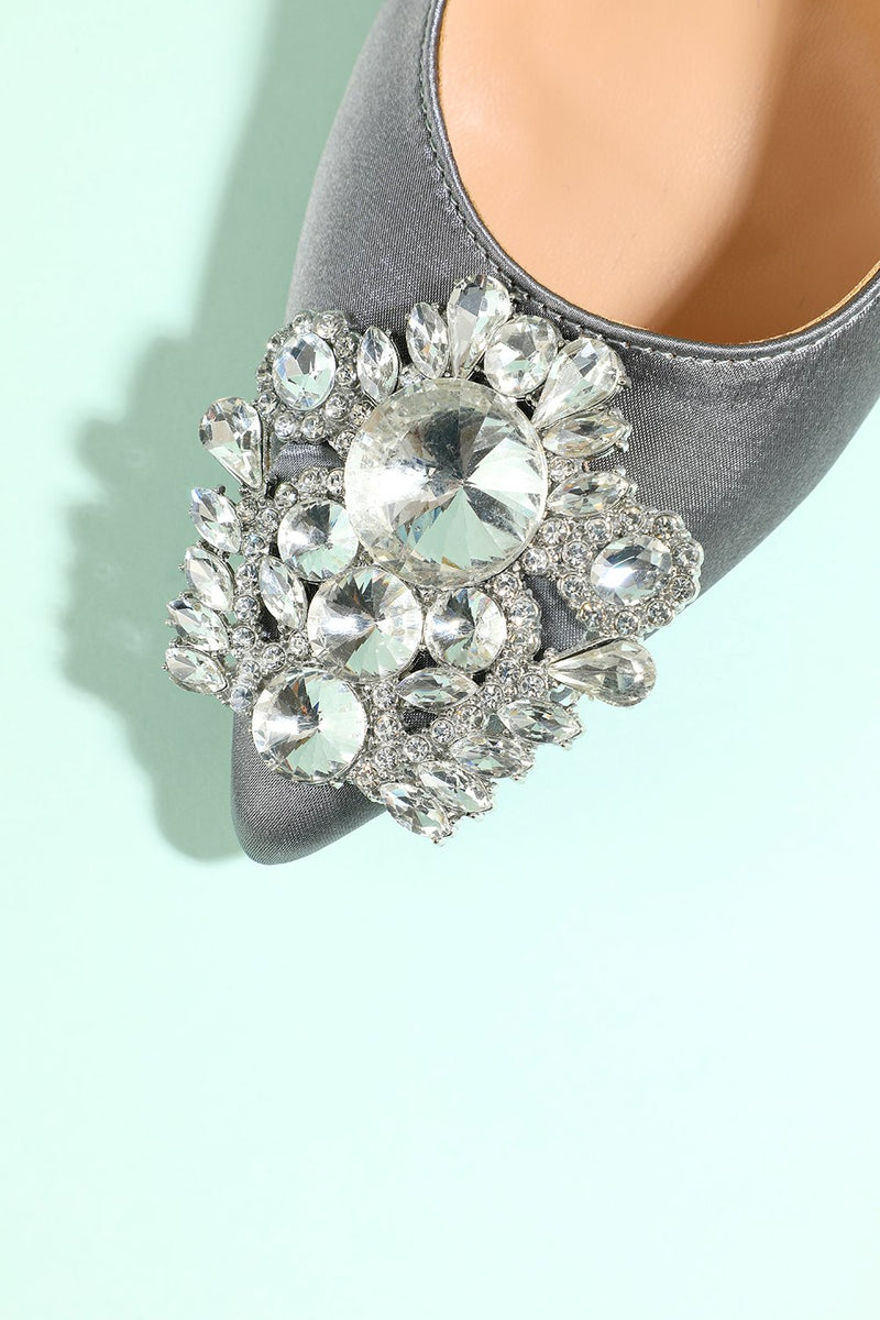 Load image into Gallery viewer, Grey Rhinestone Party Shoes
