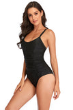 Open Back Solid Color One-Piece Swimwear