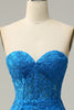 Load image into Gallery viewer, Mermaid Sweetheart Royal Blue Long Formal Dress with Criss Cross Back