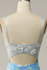 Load image into Gallery viewer, Mermaid Spaghetti Straps Blue Long Formal Dress with Appliques