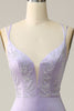 Load image into Gallery viewer, Mermaid Spaghetti Straps Lilac Long Formal Dress with Split Front