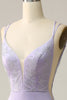 Load image into Gallery viewer, Mermaid Spaghetti Straps Lilac Long Formal Dress with Split Front