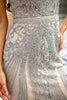 Load image into Gallery viewer, Mermaid Beaded Silver Prom Dress