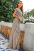 Load image into Gallery viewer, Mermaid Beaded Silver Prom Dress
