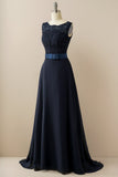 Applique Long Prom Dress