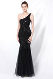 Mermaid One Shoulder Formal Dress with Appliques