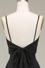 Load image into Gallery viewer, A-Line Spaghetti Straps Black Chiffon Long Bridesmaid Dress