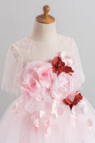 Pink Tulle Flower Girl Dress