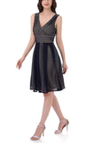 A Line V Neck Black Holiday Dress