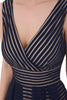 Load image into Gallery viewer, A Line V Neck Black Holiday Dress