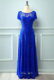 Navy Long Lace Dress