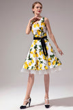 V-neck Lemon Vintage Dress