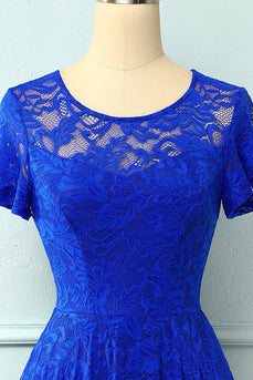 Royal Blue Asymmetrical Midi Dress