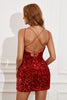 Load image into Gallery viewer, Red Sequins Tight Short Formal Dress