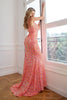 Load image into Gallery viewer, Mermaid Spaghetti Straps Coral Sequins Formal Dress