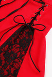 Vintage Lace-up Swing Dress with Lace