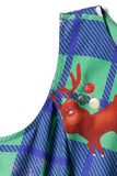 Green Vintage Plaid Print Christmas Dress