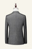 Load image into Gallery viewer, Grey Plaid 3 Piece Notched Lapel Men&#39;s Wedding Suits