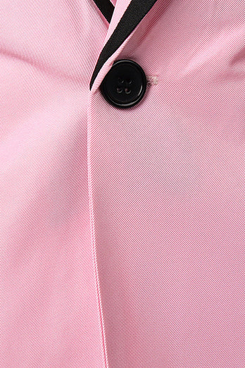 Pink Notched Lapel Men Formal Blazer