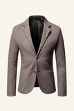 Khaki Tweed Notched Lapel Men Wedding Blazer