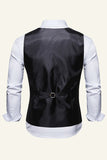 Single Breasted Lapel Print Men's Suit Vest