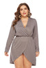 Load image into Gallery viewer, Plus Size Black Wrap V-Neck Party Dress