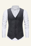 Burgundy Single Breasted Men's Casual Vest