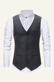 Burgundy Single Breasted Men's Casual Vest