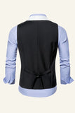 Black Shawl Lapel Double Breasted Men's Suit Vest