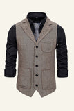 Notched Lapel Single Breasted Men's Suit Vest