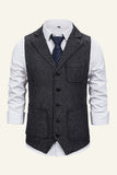 Notched Lapel Single Breasted Men's Suit Vest