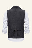 Notched Lapel Single Breasted Men's Suit Vest