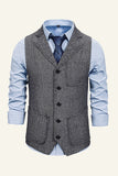 Notched Lapel Single Breasted Men's Suit Vest