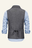 Notched Lapel Single Breasted Men's Suit Vest