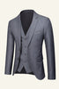 Load image into Gallery viewer, Black Notched Lapel 3 Piece Wedding Men Suits