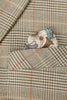 Load image into Gallery viewer, Khaki Pinstripes Peak Lapel 2 Piece Men Wedding Suits