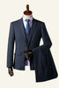 Load image into Gallery viewer, Dark Blue Single-Breasted 3-Piece Men&#39;s Suit
