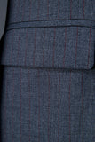 Dark Blue Single-Breasted 3-Piece Men's Suit