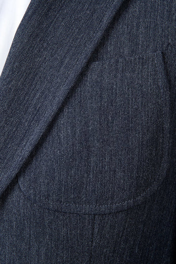 Grey Blue Notched Lapel Classic 3-Piece Men's Suit