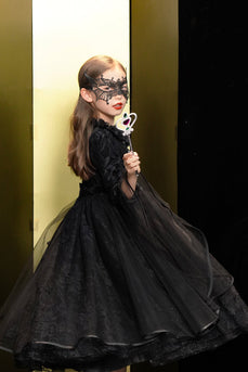 Black Lace Halloween Girl Dress