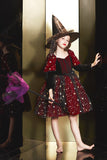 Sparkly Red Halloween Girl Dress with Star