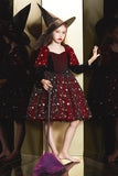 Sparkly Red Halloween Girl Dress with Star