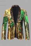 Sparkly Golden Sequins Shawl Lapel Men's Blazer